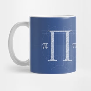 Blueprint-Flavored Pi Mug